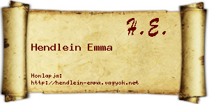 Hendlein Emma névjegykártya